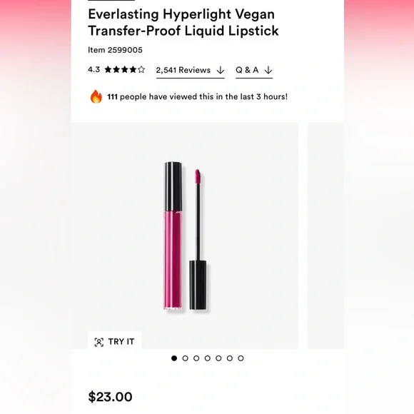 KVD Beauty Everlasting Hyperlight Vegan Transfer-Proof Liquid Lipstick - Picture 5 of 5